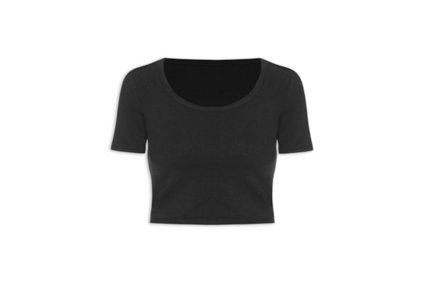 Blusa Feminina Cropped Rib - Branco
