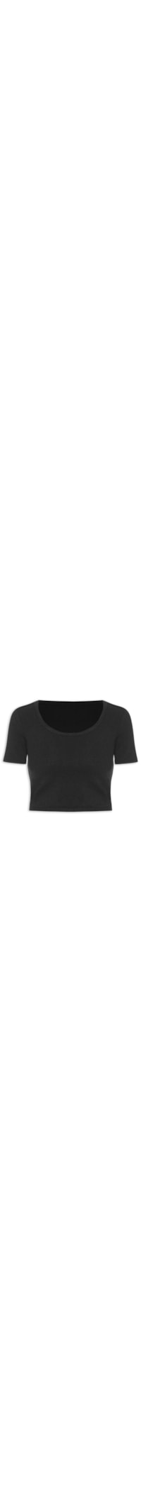 Blusa Feminina Cropped Rib - Branco