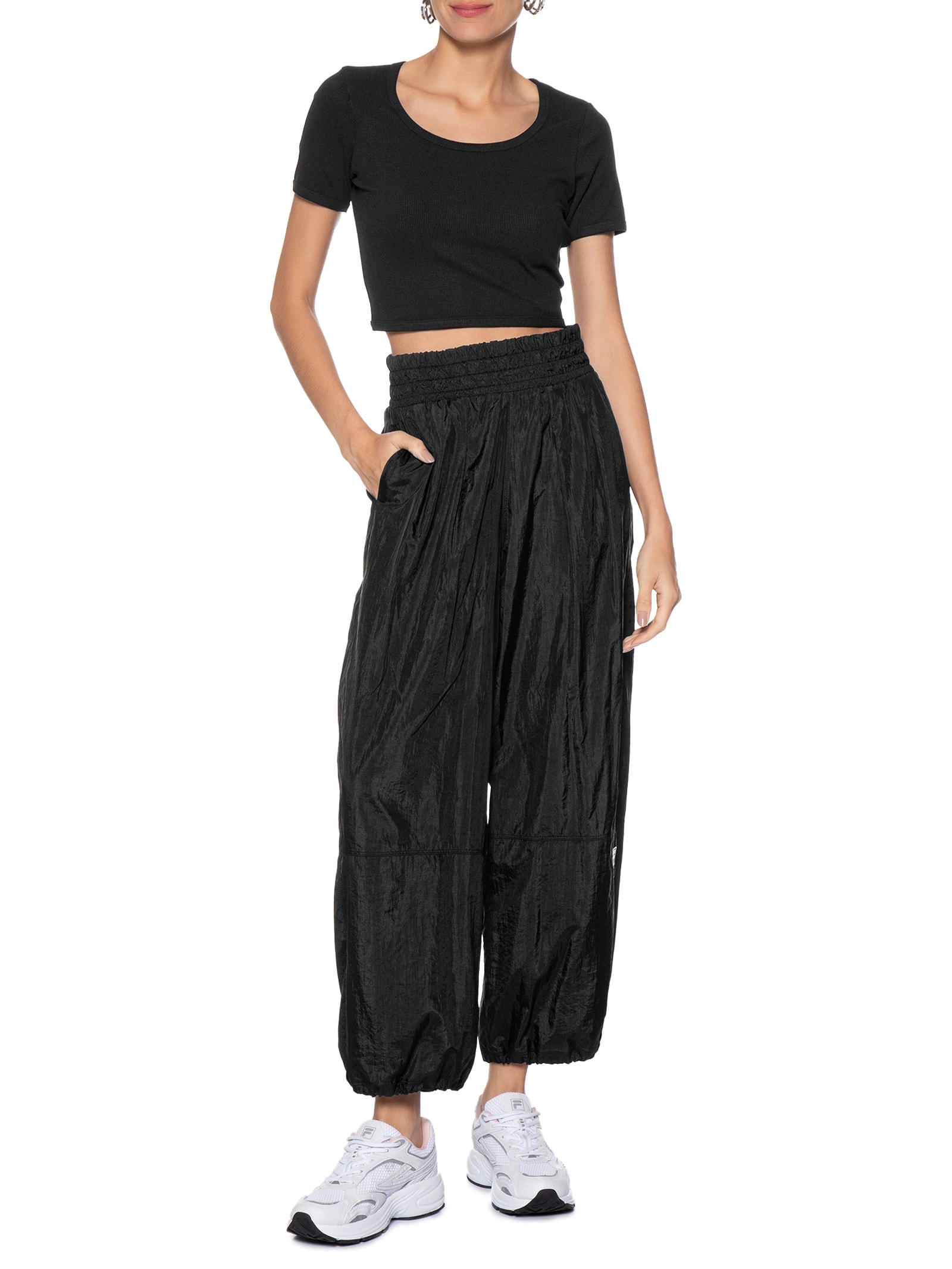 Blusa Feminina Cropped Rib Branco Fila