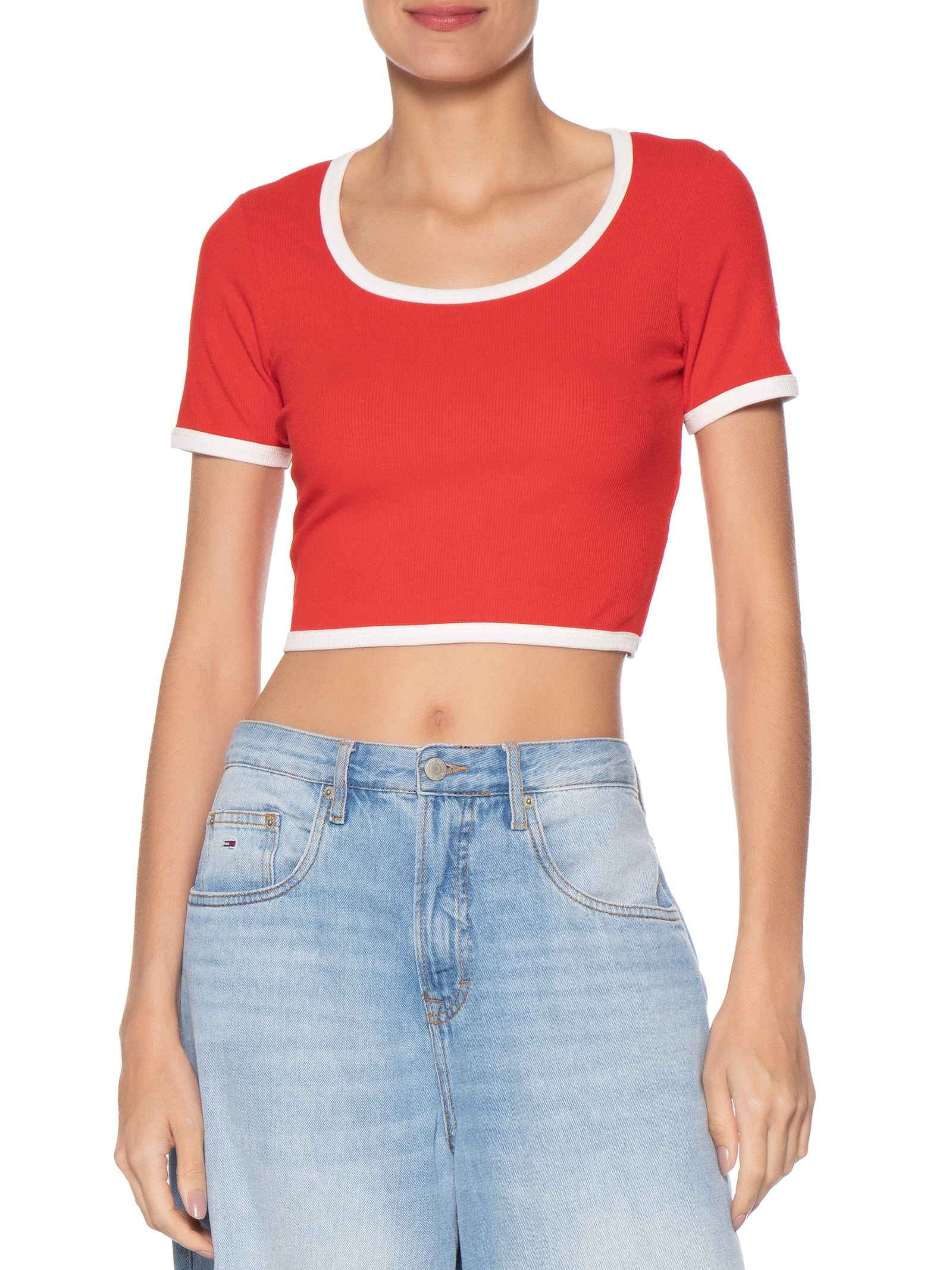 Blusa Feminina Cropped Rib Branco Fila