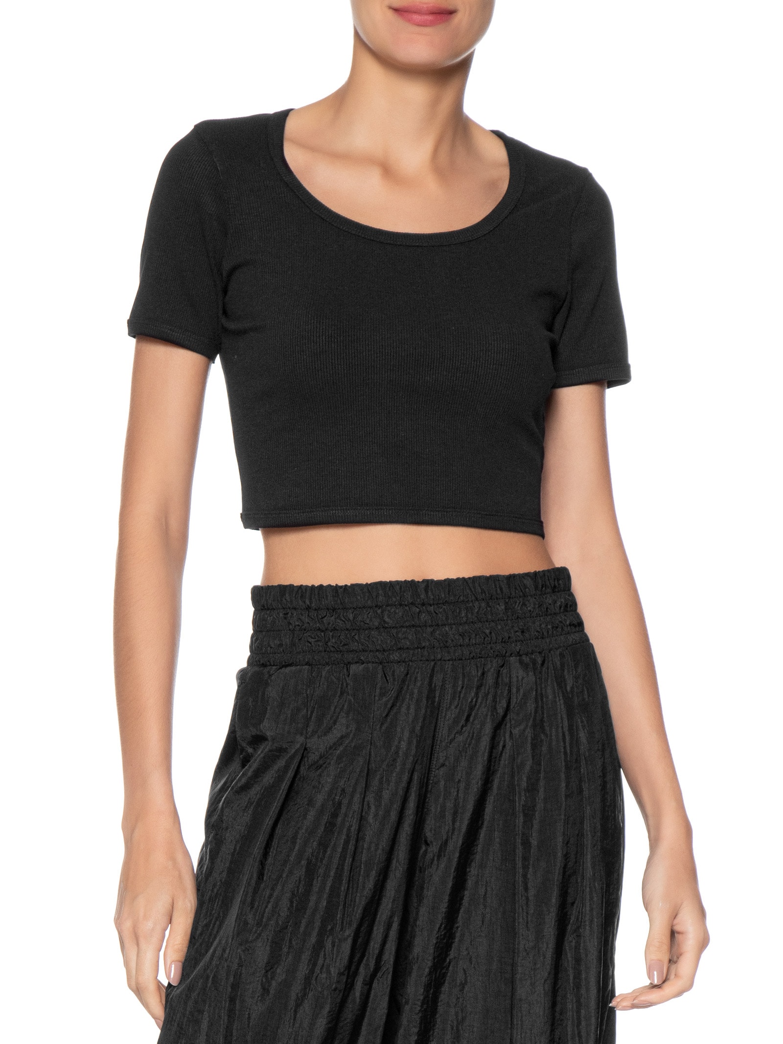 Blusa Feminina Cropped Rib Preto Fila
