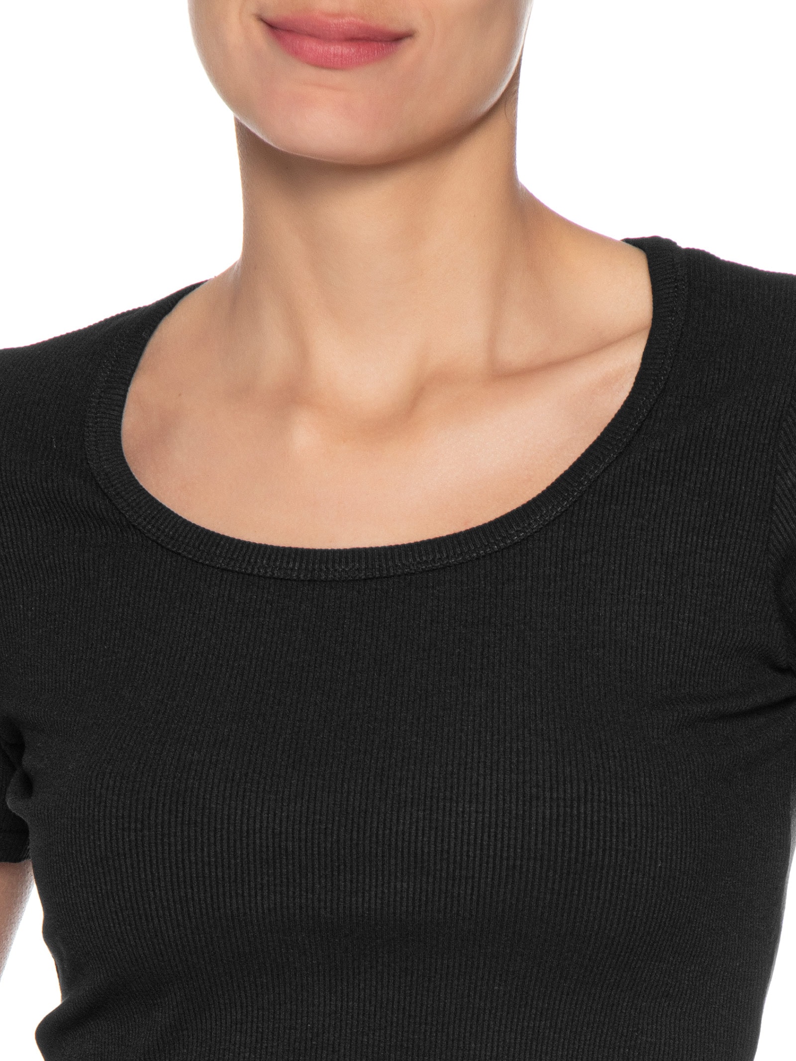 Blusa Feminina Cropped Rib Preto Fila