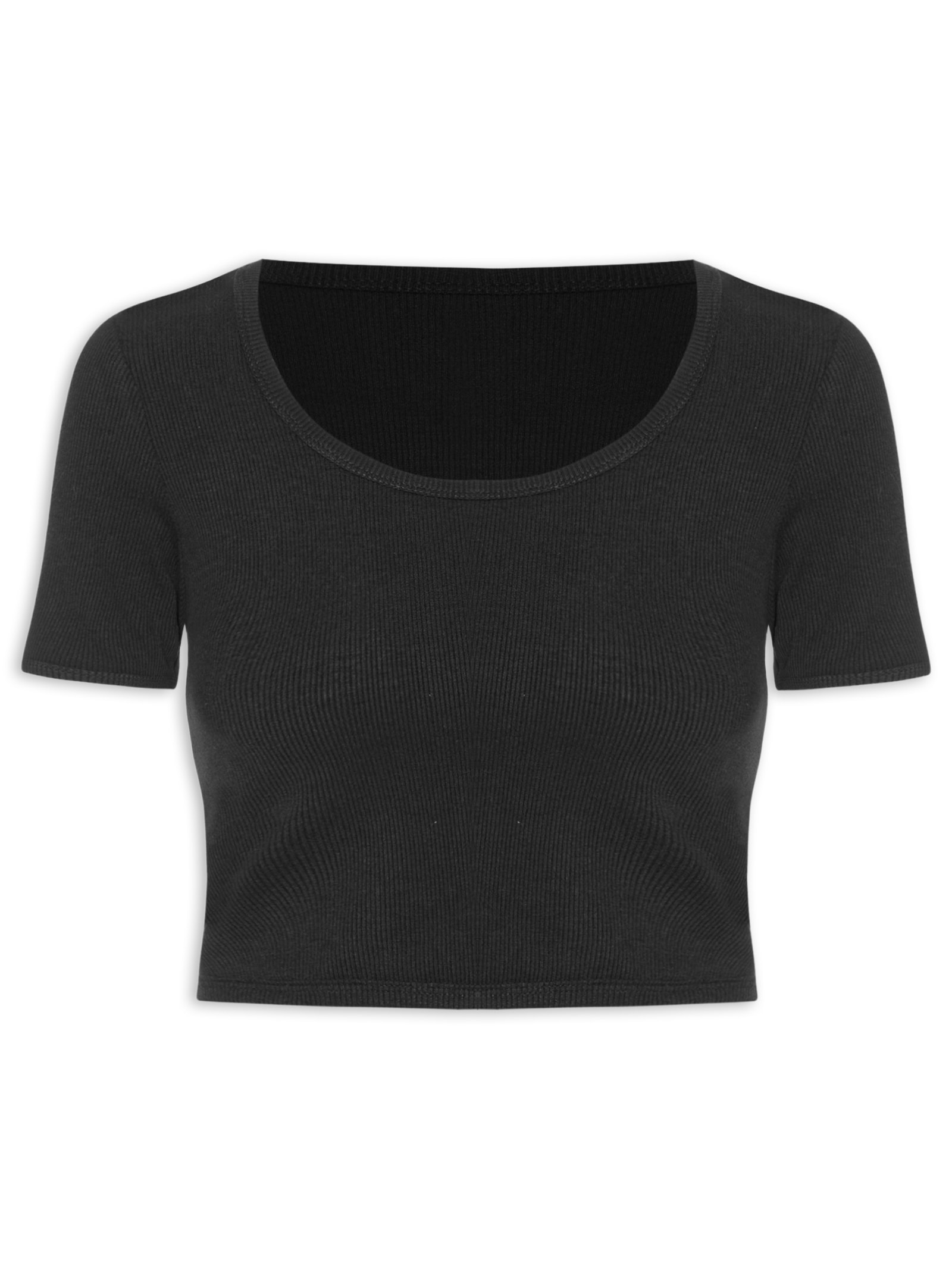 Blusa Feminina Cropped Rib Preto Fila