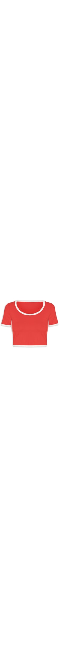Blusa Feminina Cropped Rib - Vermelho