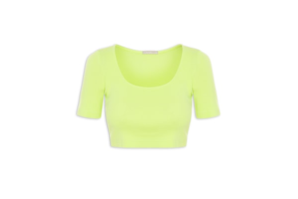 Blusa Feminina Cropped Ribana - Verde