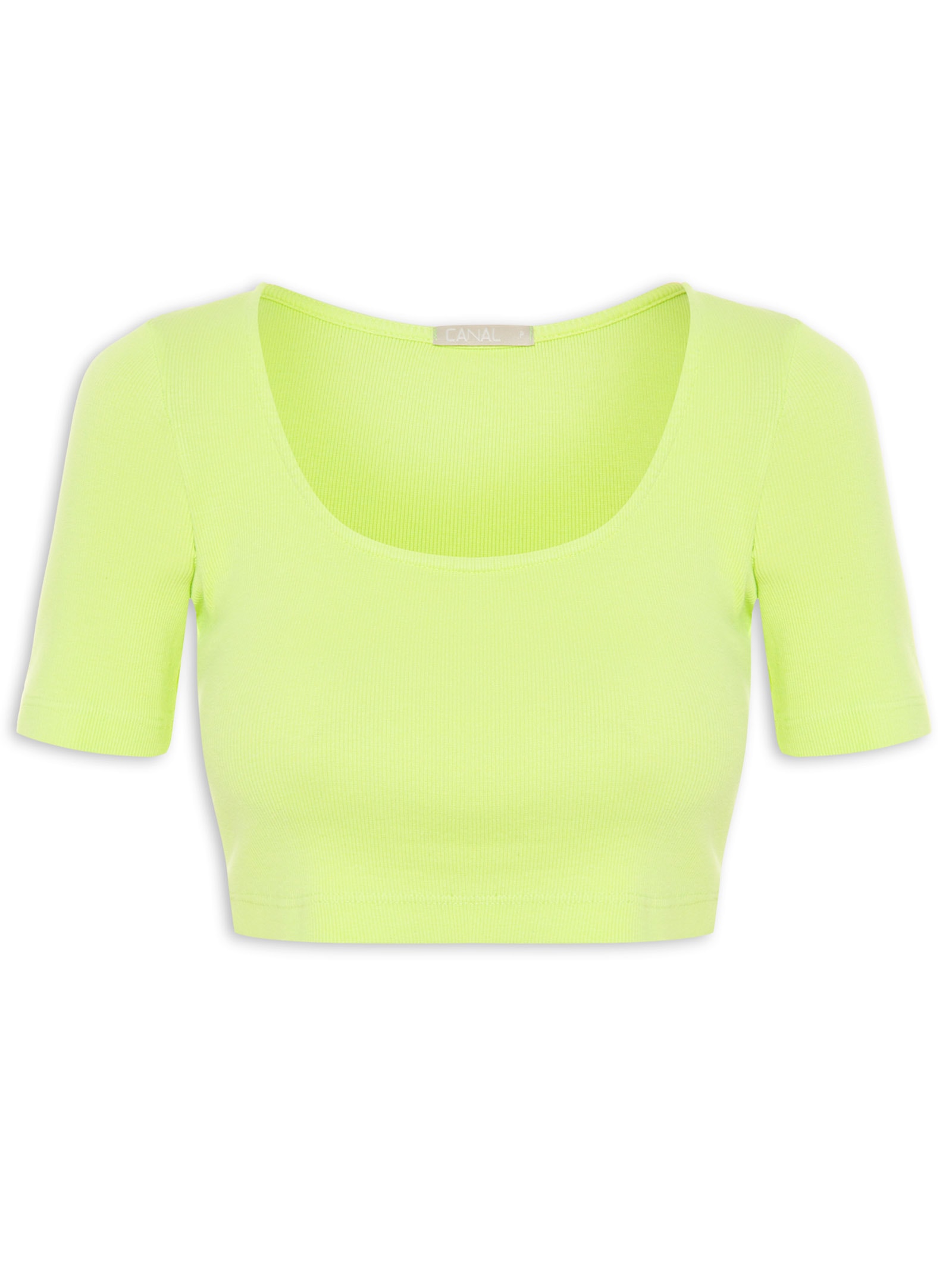 Blusa Feminina Cropped Ribana Verde Canal