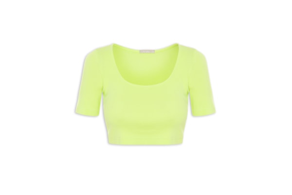 Blusa Feminina Cropped Ribana - Verde