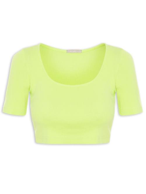 Blusa Feminina Cropped Ribana - Verde