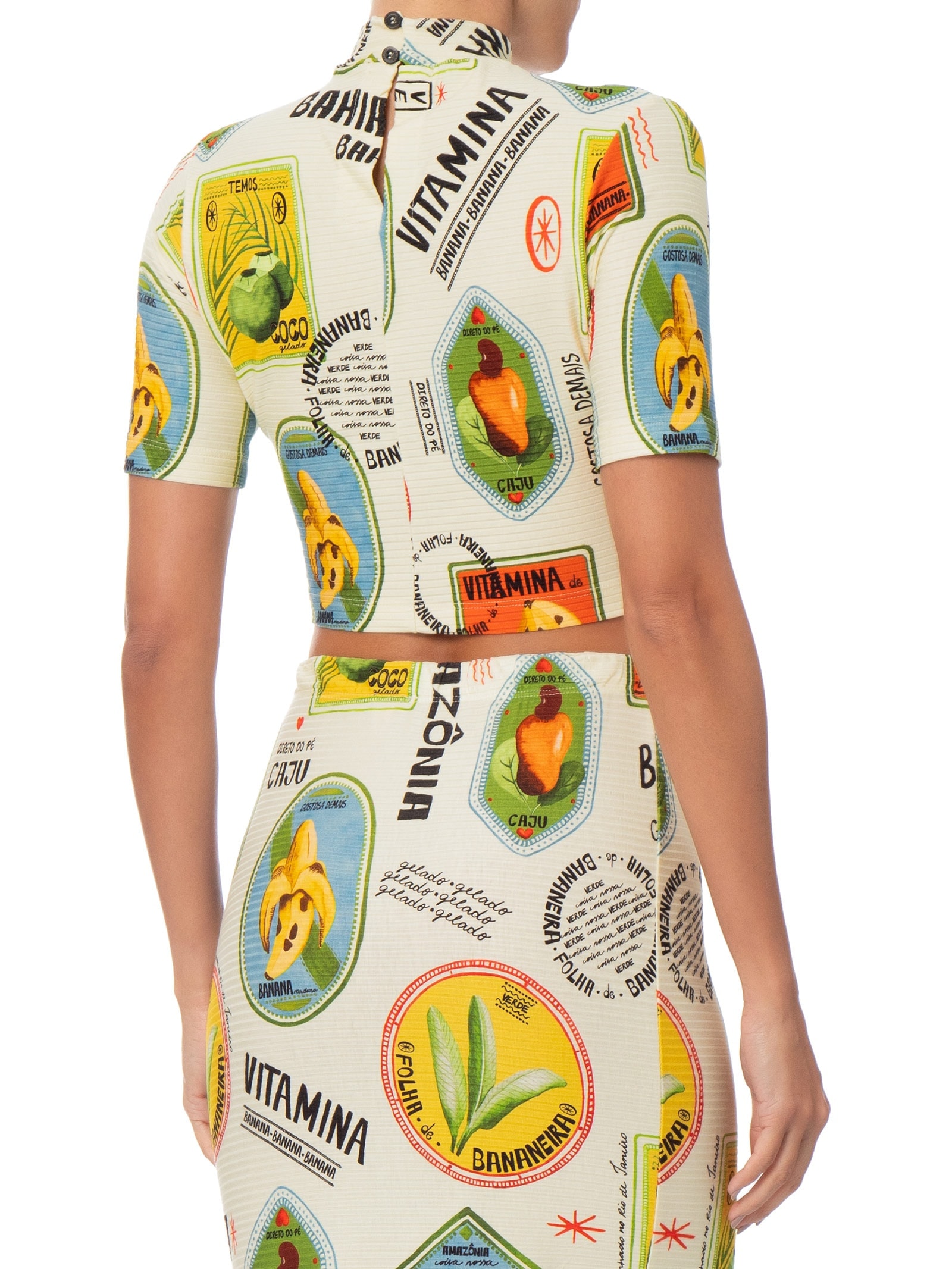Blusa Feminina Cropped Selo Coisa Nossa Bege Farm