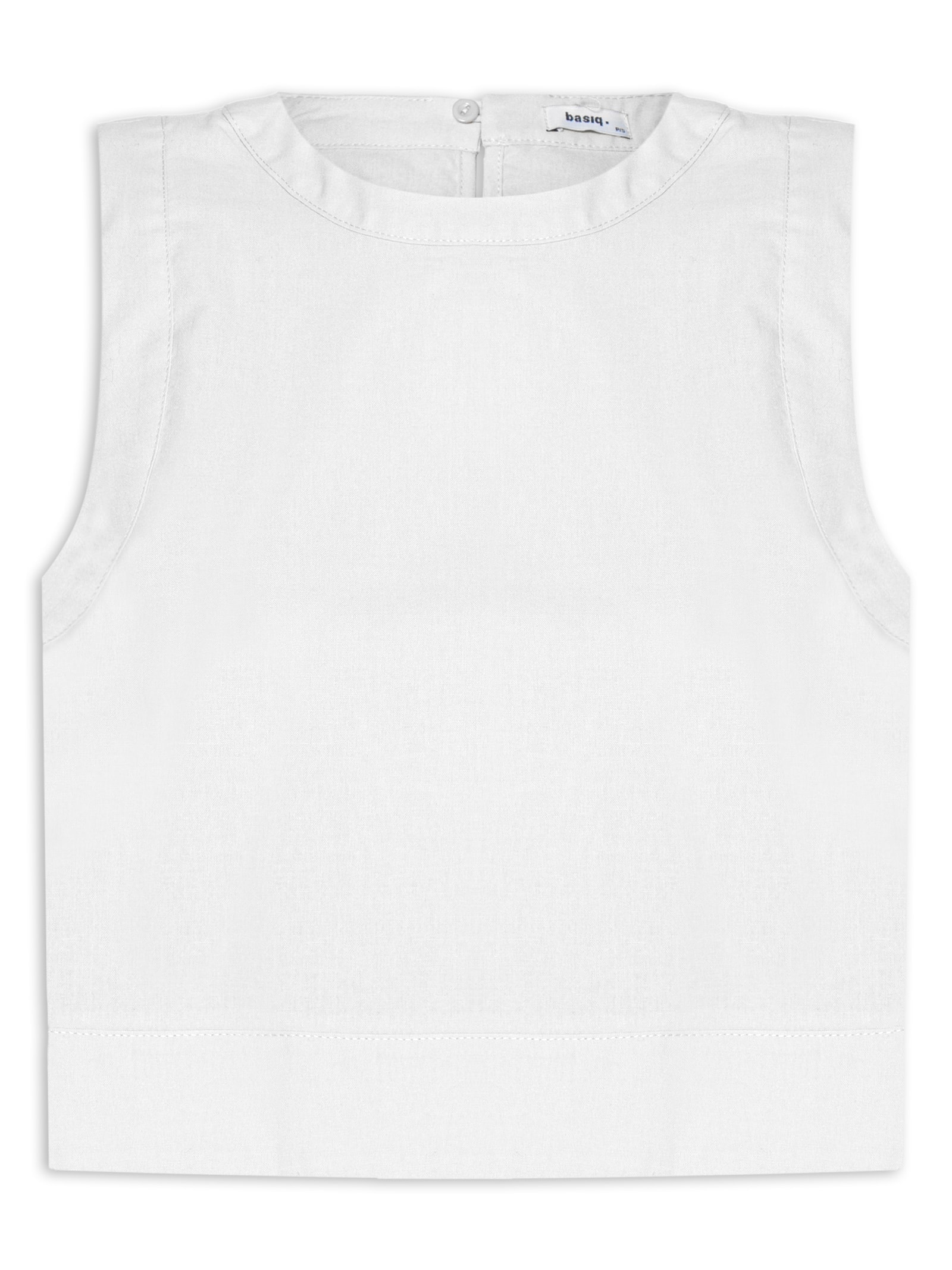 Blusa Feminina Cropped Sem Manga Branco Basiq