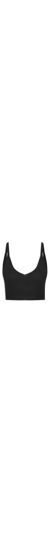 Blusa Feminina Cropped Sem Manga Em Tricot - Preto