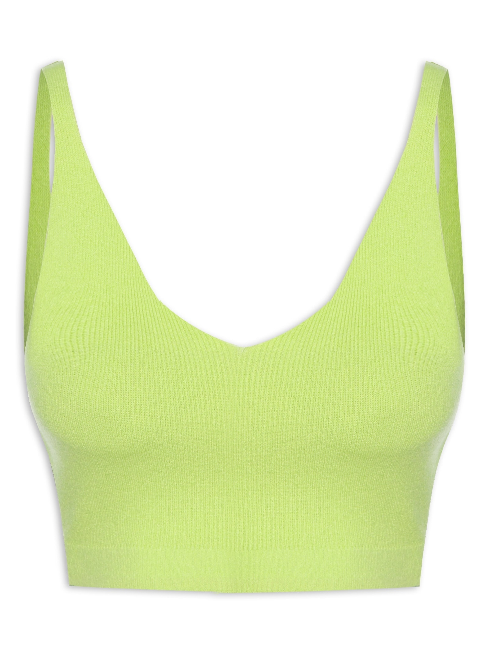 Blusa Feminina Cropped Sem Manga Em Tricot Verde Market 33