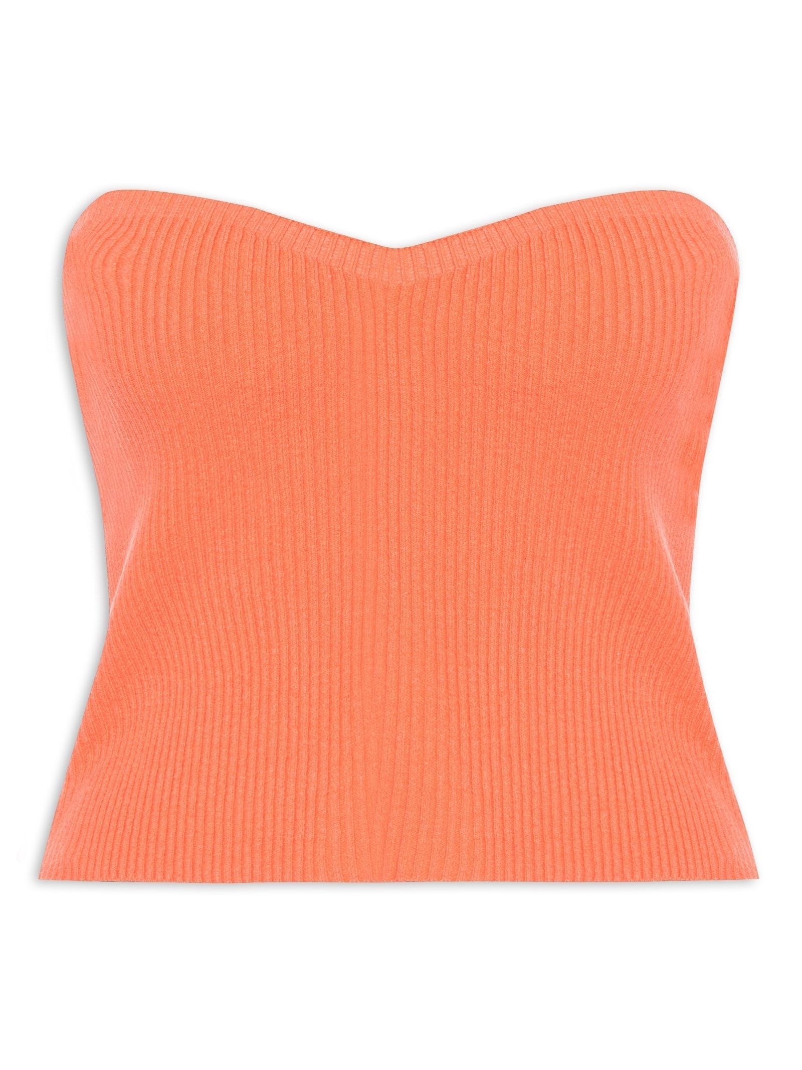 Blusa Feminina Cropped Sem Manga Feminina Em Tricot Laranja  Market 33
