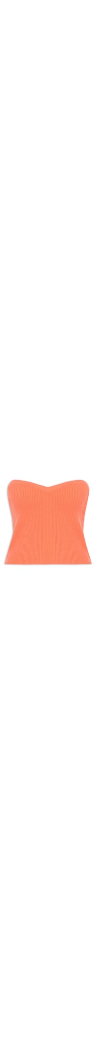Blusa Feminina Cropped Sem Manga Feminina Em Tricot - Laranja