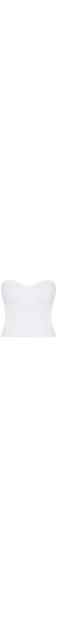 Blusa Feminina Cropped Sem Manga Feminina Em Tricot - Off White