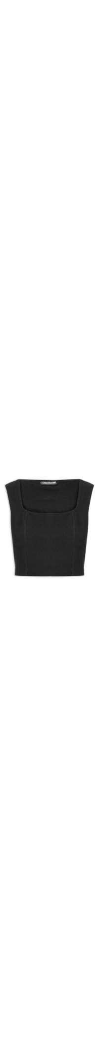 Blusa Feminina Cropped sem Manga - Preto