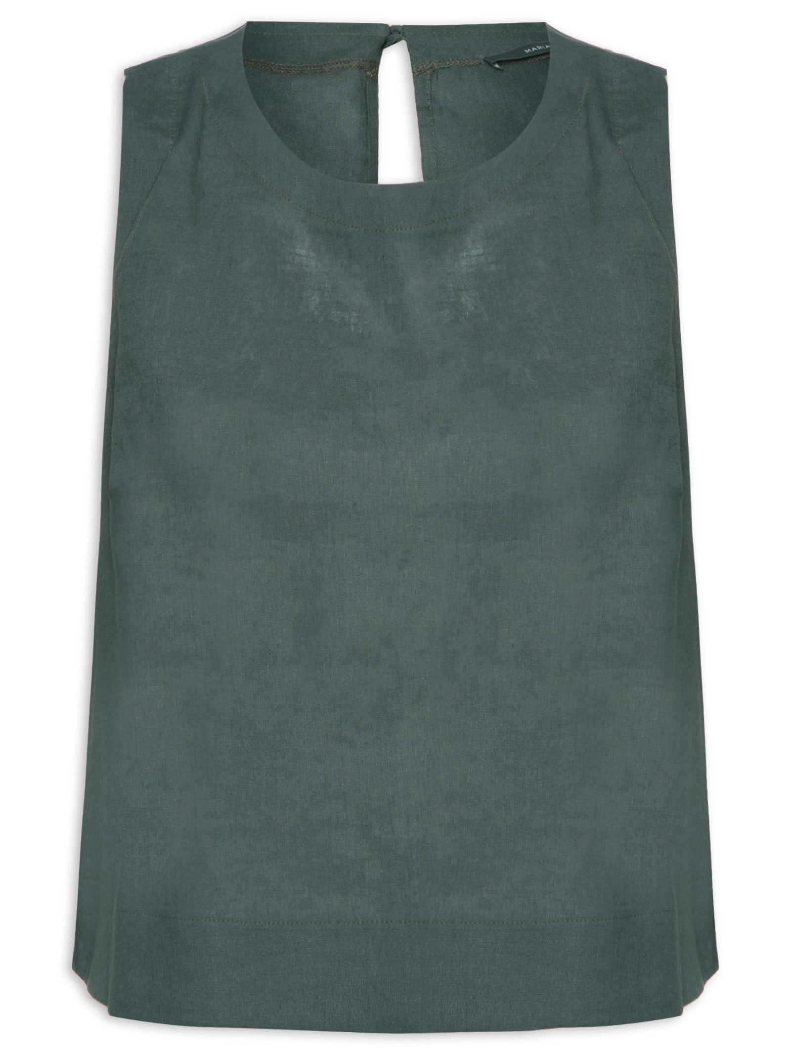 Blusa Feminina Cropped Sem Manga Verde Maria Filó