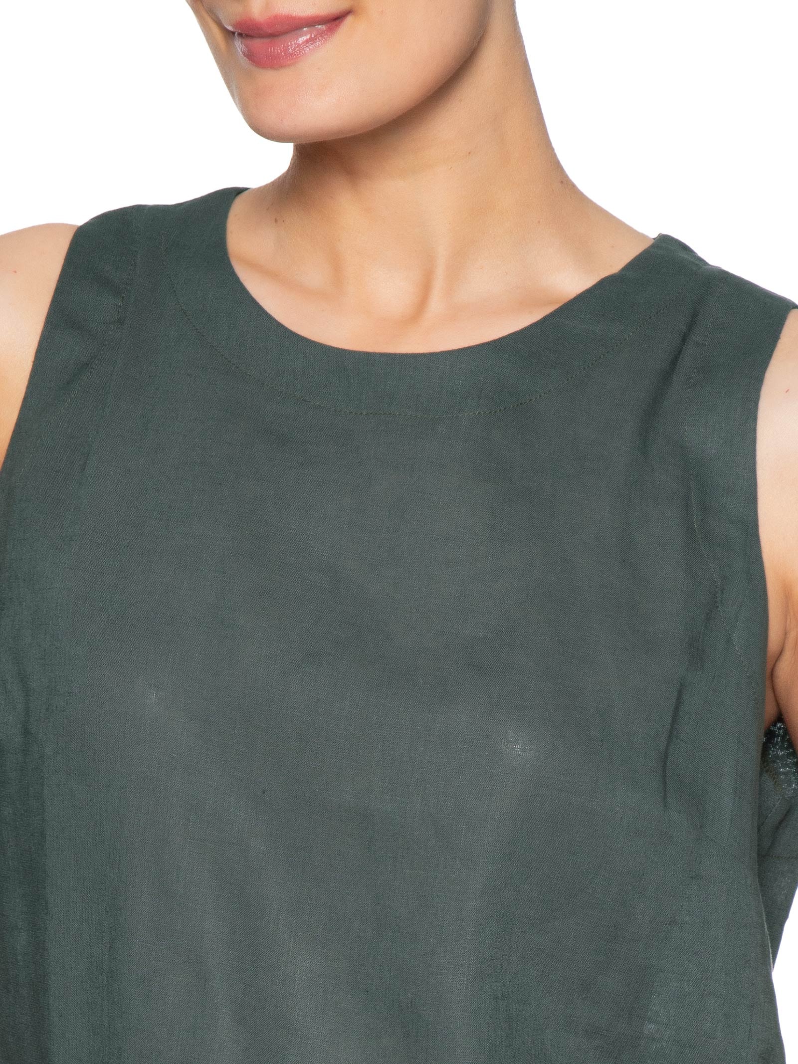 Blusa Feminina Cropped Sem Manga Verde Maria Filó