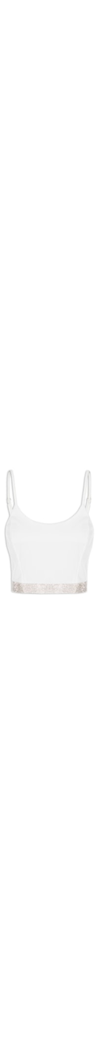 Blusa Feminina Cropped Strass - Off White