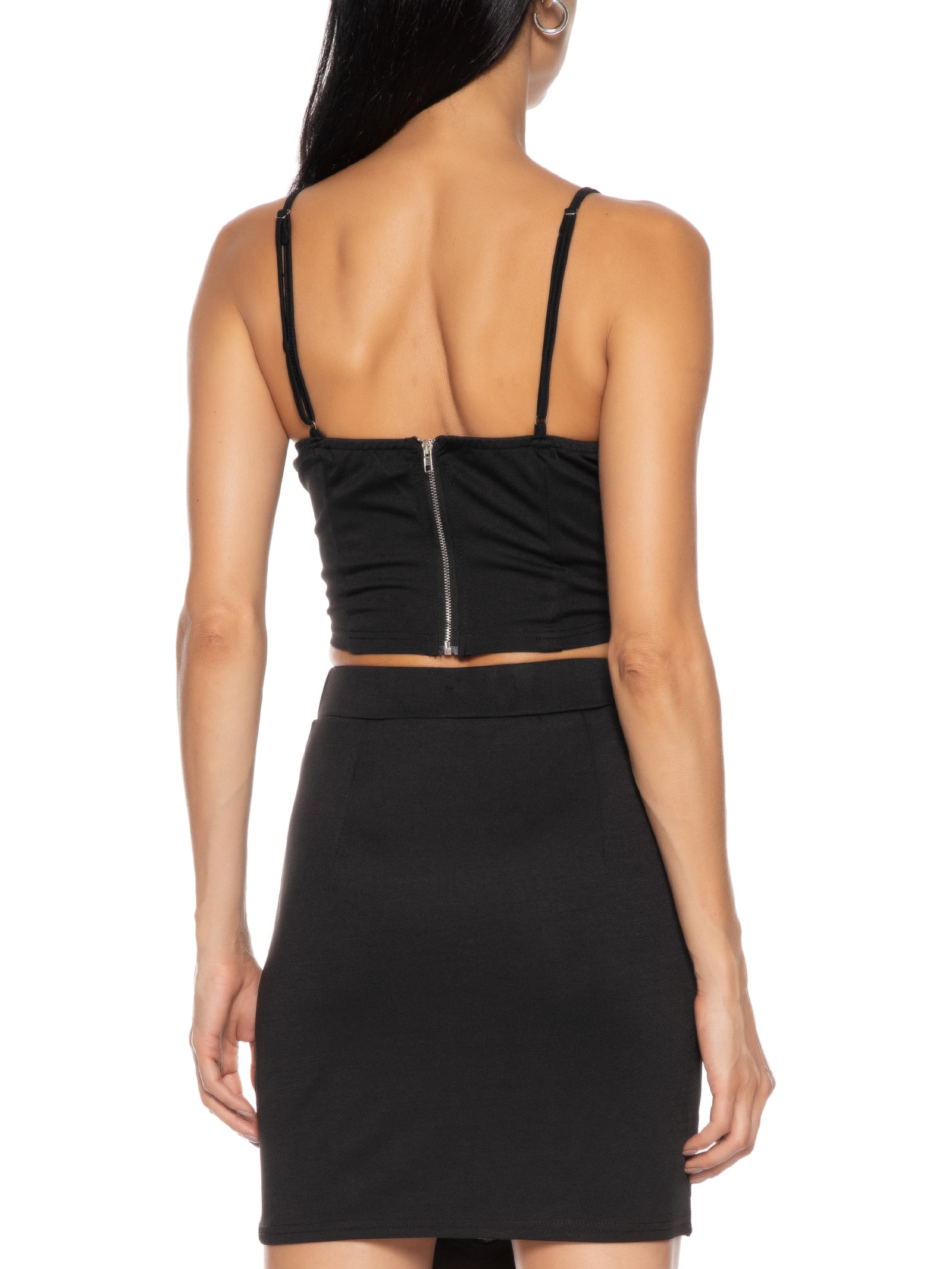 Blusa Feminina Cropped Strass Preto Market 33