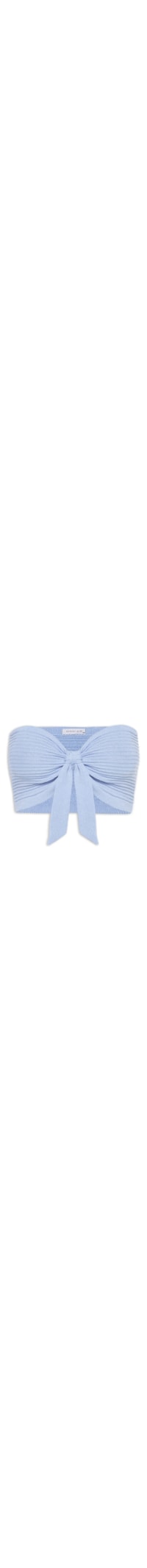 Blusa Feminina Cropped Tricot Com Amarração - Azul