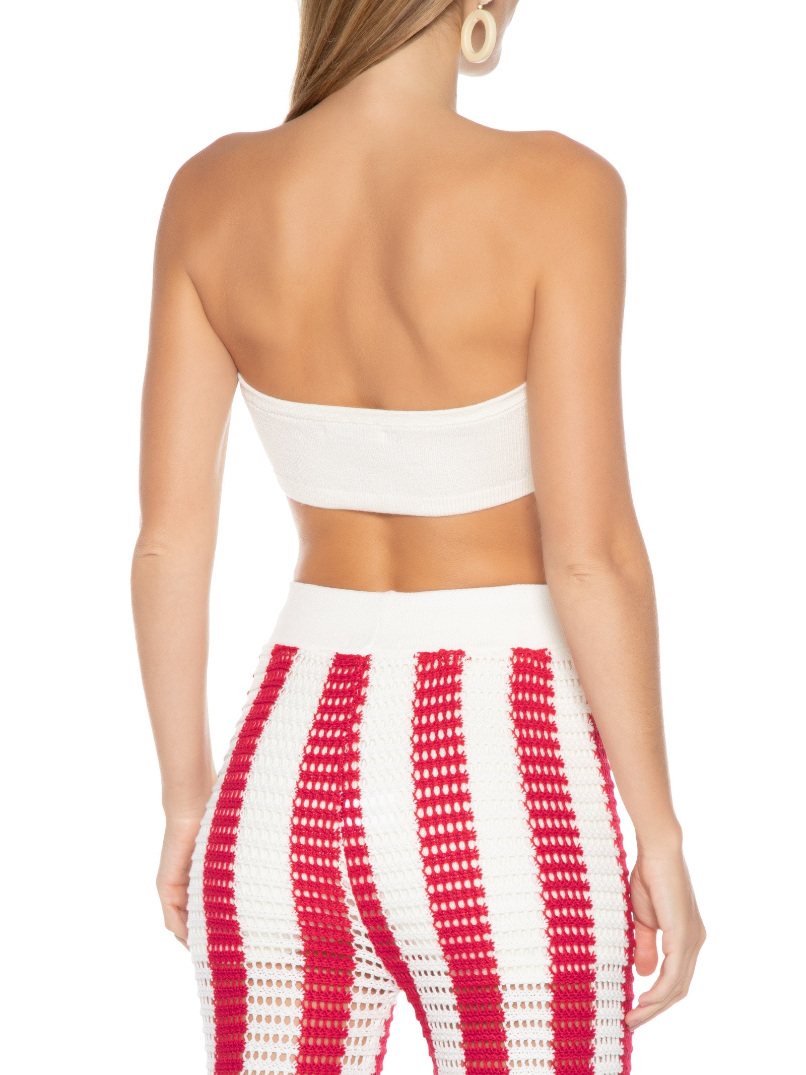 Blusa Feminina Cropped Tricot Listrada Off White Dress To