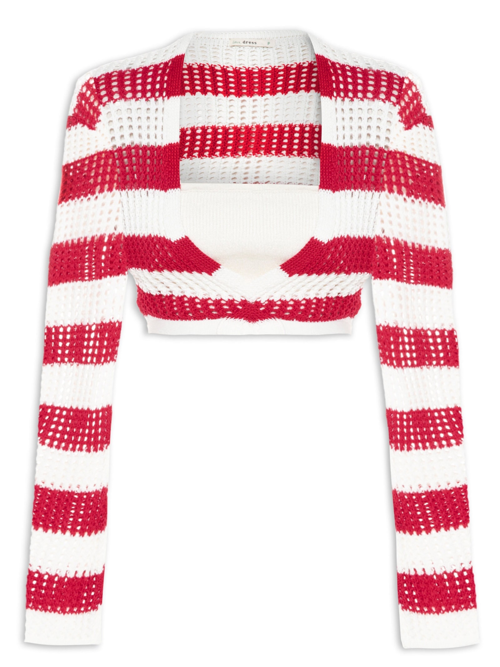 Blusa Feminina Cropped Tricot Listrada Off White Dress To