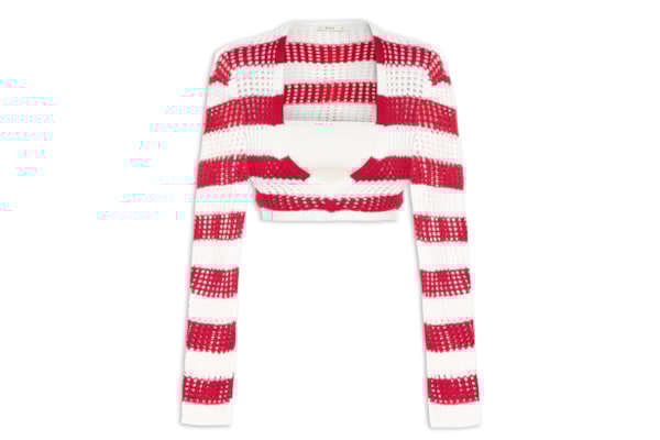 Blusa Feminina Cropped Tricot Listrada - Off White