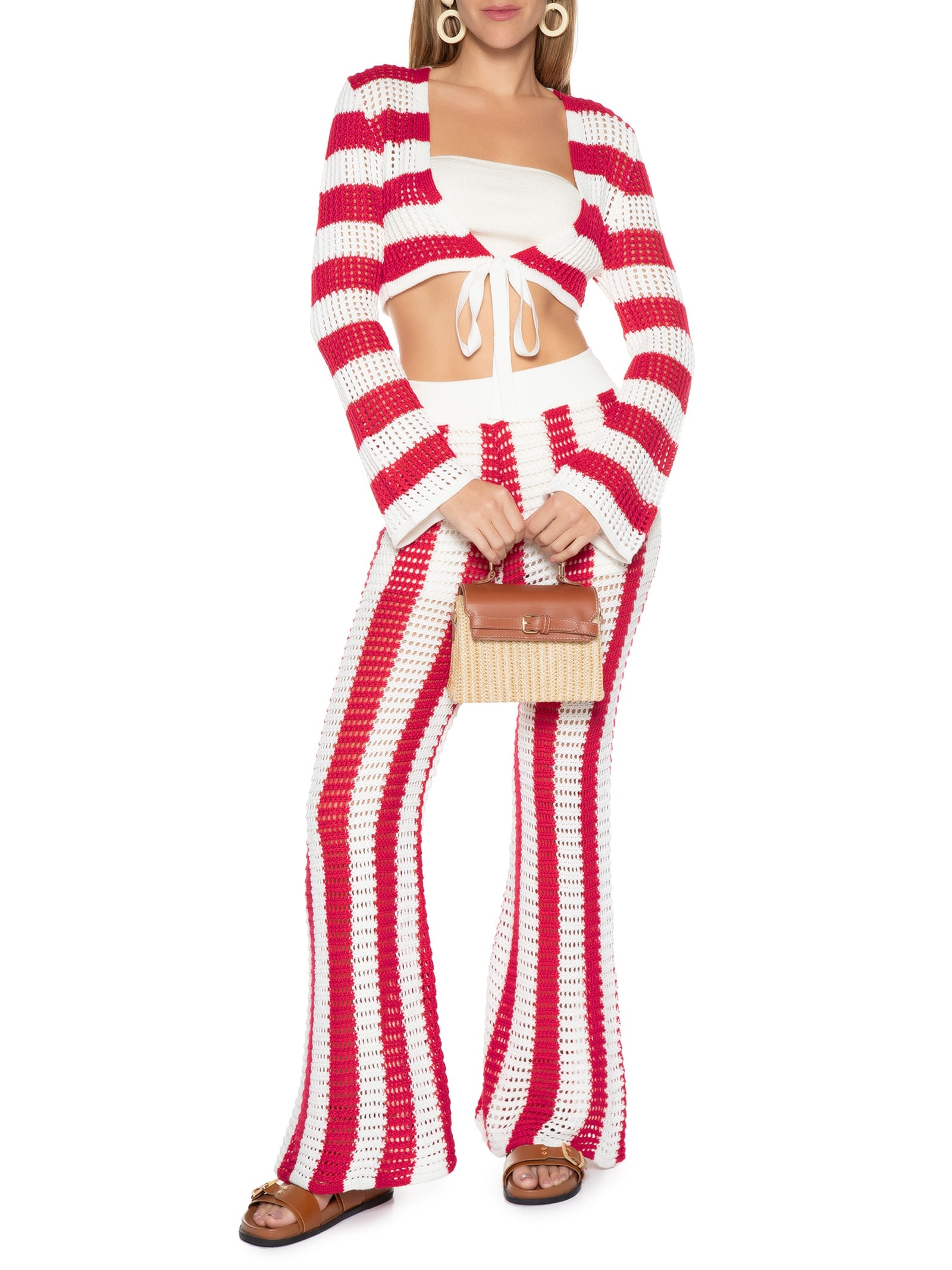 Blusa Feminina Cropped Tricot Listrada Off White Dress To