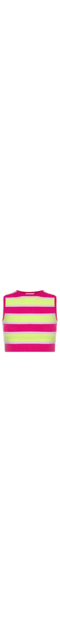 Blusa Feminina Cropped Tricot Listras - Rosa