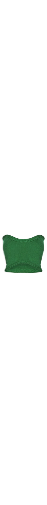 Blusa Feminina Cropped Tricot Trançado - Verde