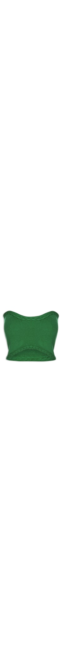 Blusa Feminina Cropped Tricot Trançado - Verde