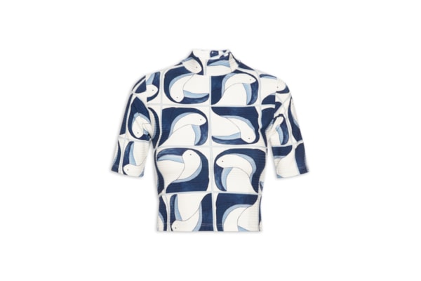 Blusa Feminina Cropped Tuca Tropical - Azul