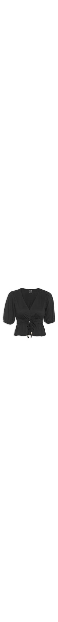 Blusa Feminina Cropped V - Preto