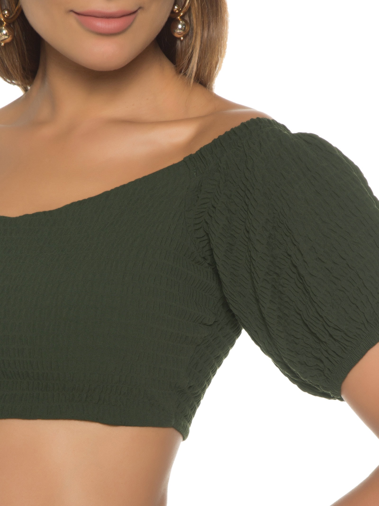 Blusa Feminina Cropped Verde Colcci