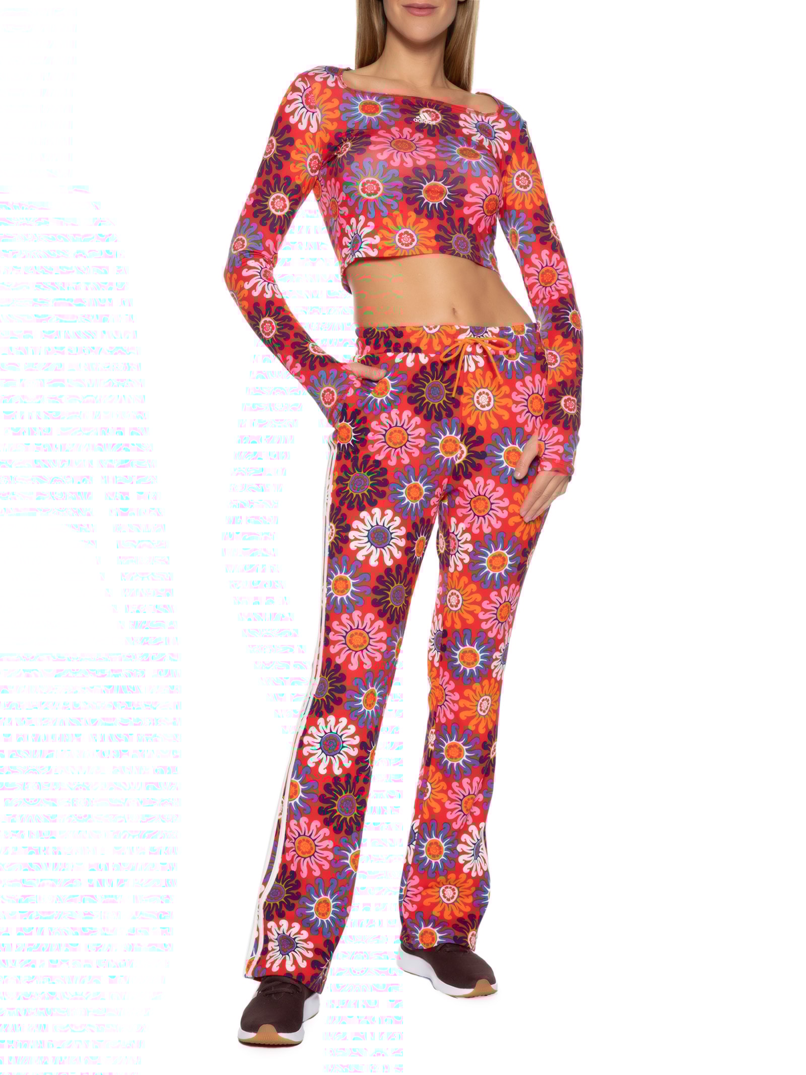 Blusa Feminina Cropped Vermelho Adidas Farm - Main Image