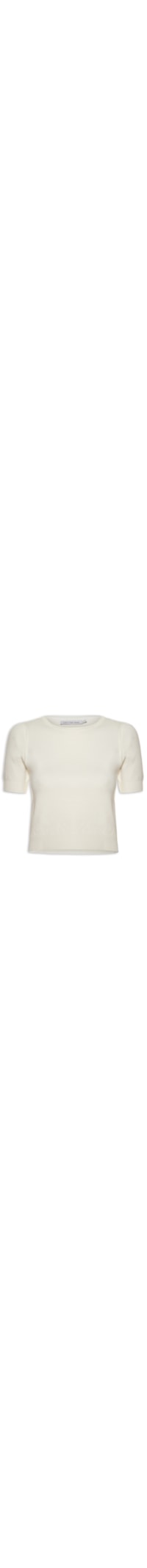 Blusa Feminina Cropped Viscose Com Lycra - Off White