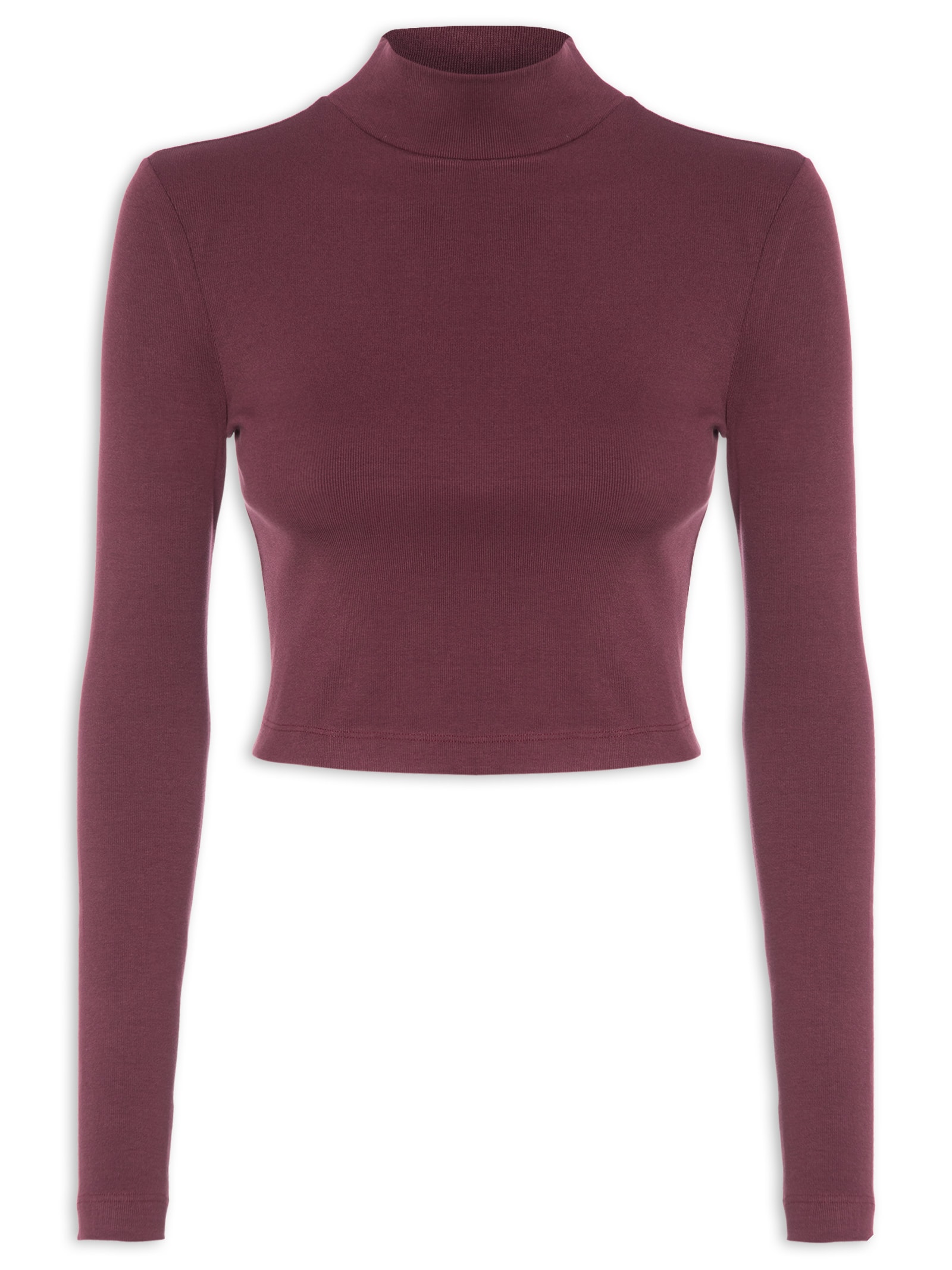 Blusa Feminina Curta Manga Longa Malha Pesada Vermelho Lança Perfume