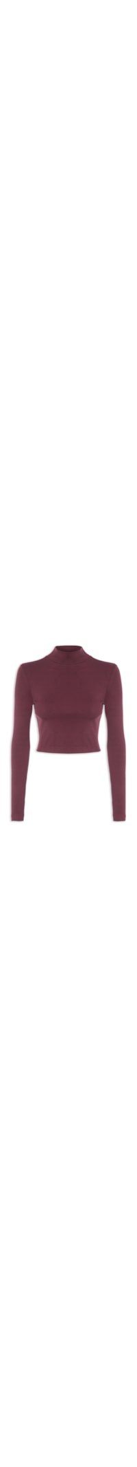 Blusa Feminina Curta Manga Longa Malha Pesada - Vermelho