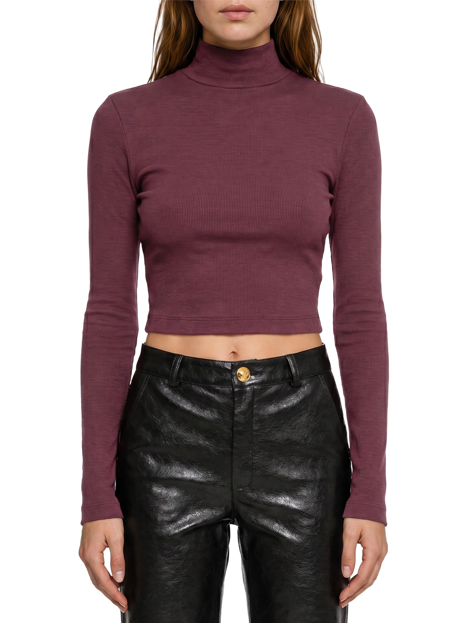 Blusa Feminina Curta Manga Longa Malha Pesada Vermelho Lança Perfume