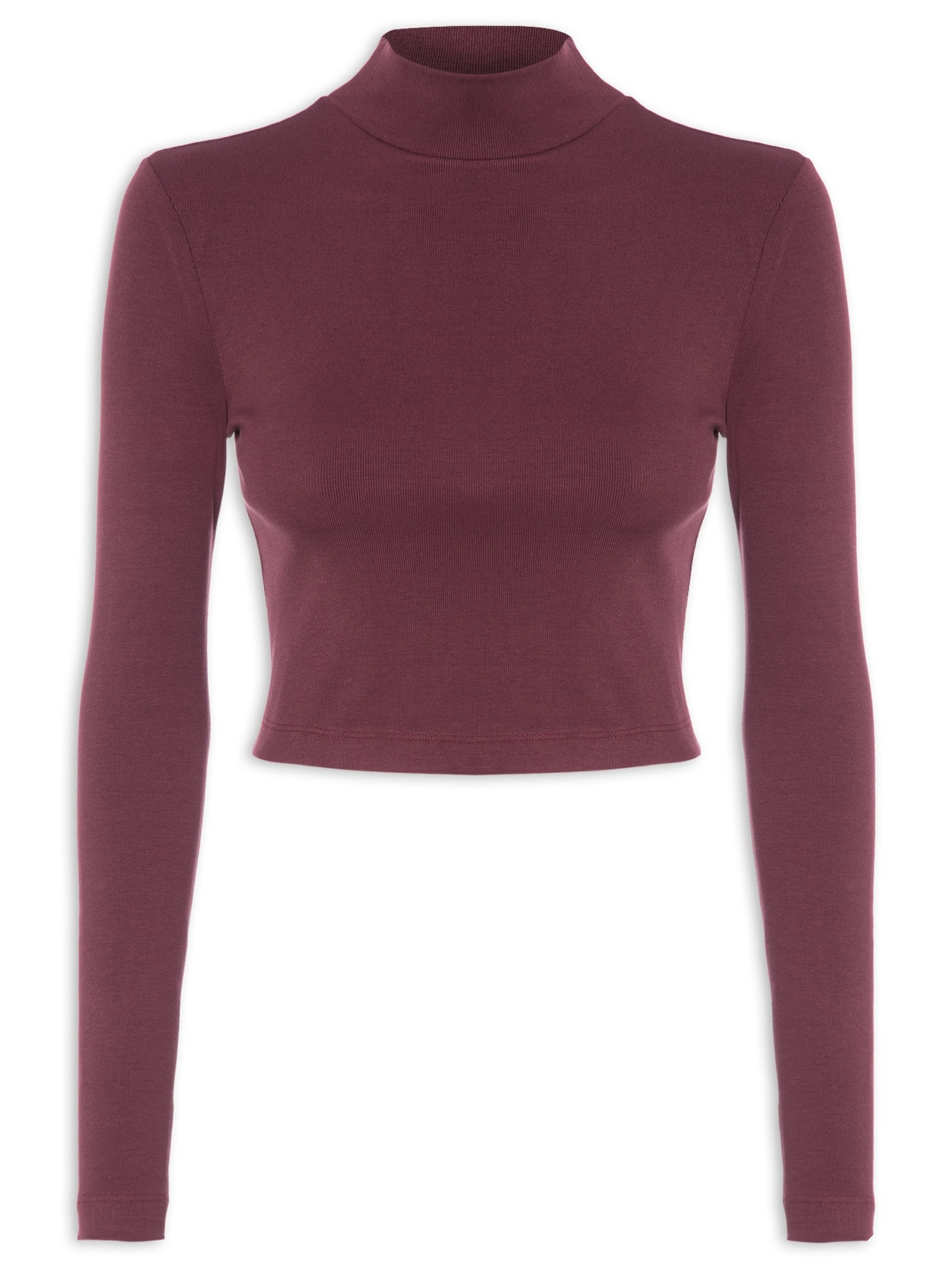 Blusa Feminina Curta Manga Longa Malha Pesada Vermelho Lança Perfume