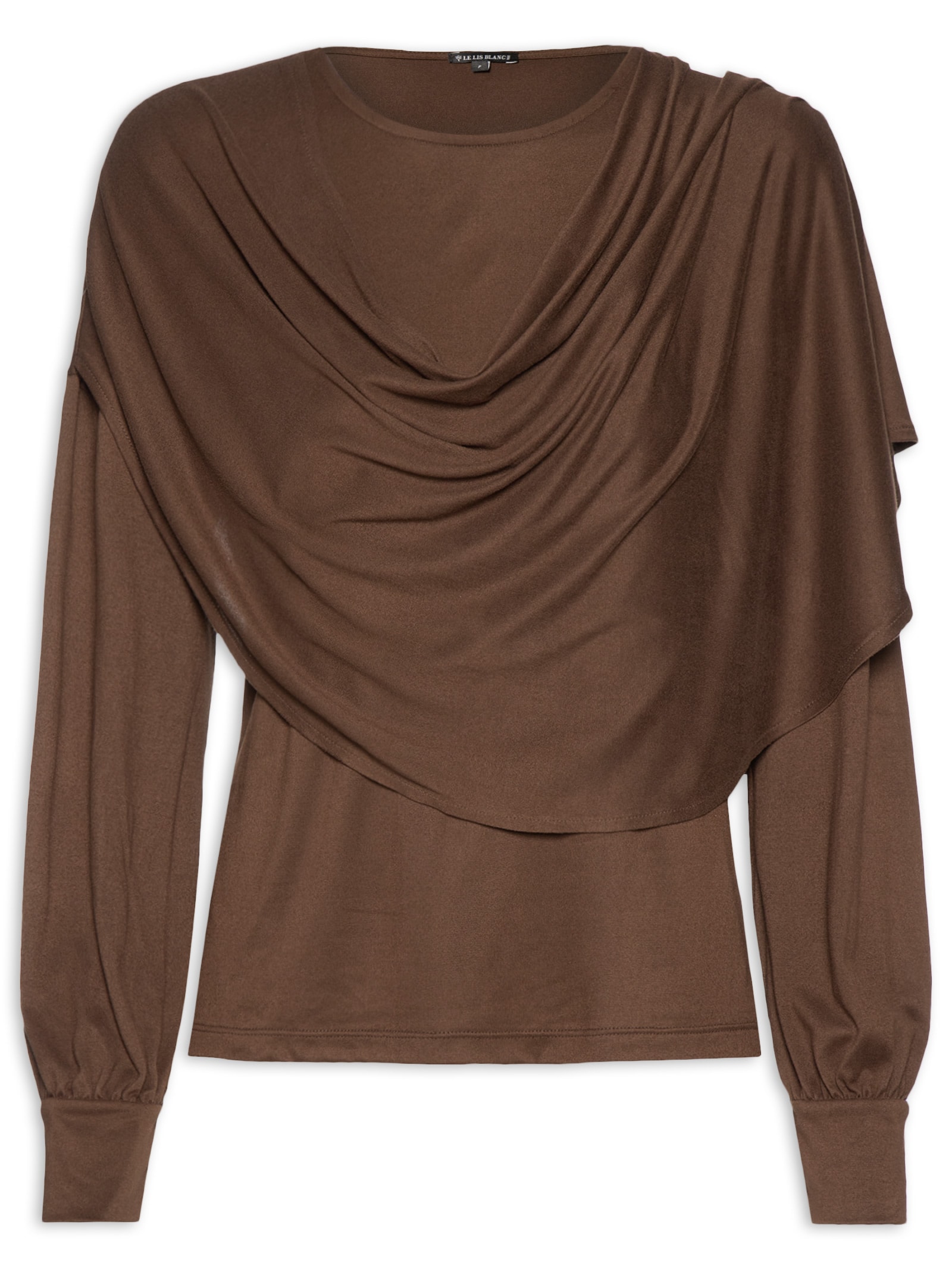 Blusa Feminina Dara Manga Longa Marrom Le Lis