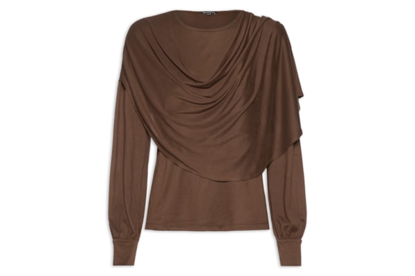 Blusa Feminina Dara Manga Longa - Marrom