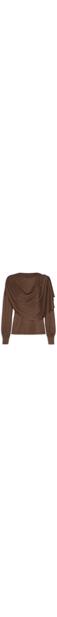 Blusa Feminina Dara Manga Longa - Marrom