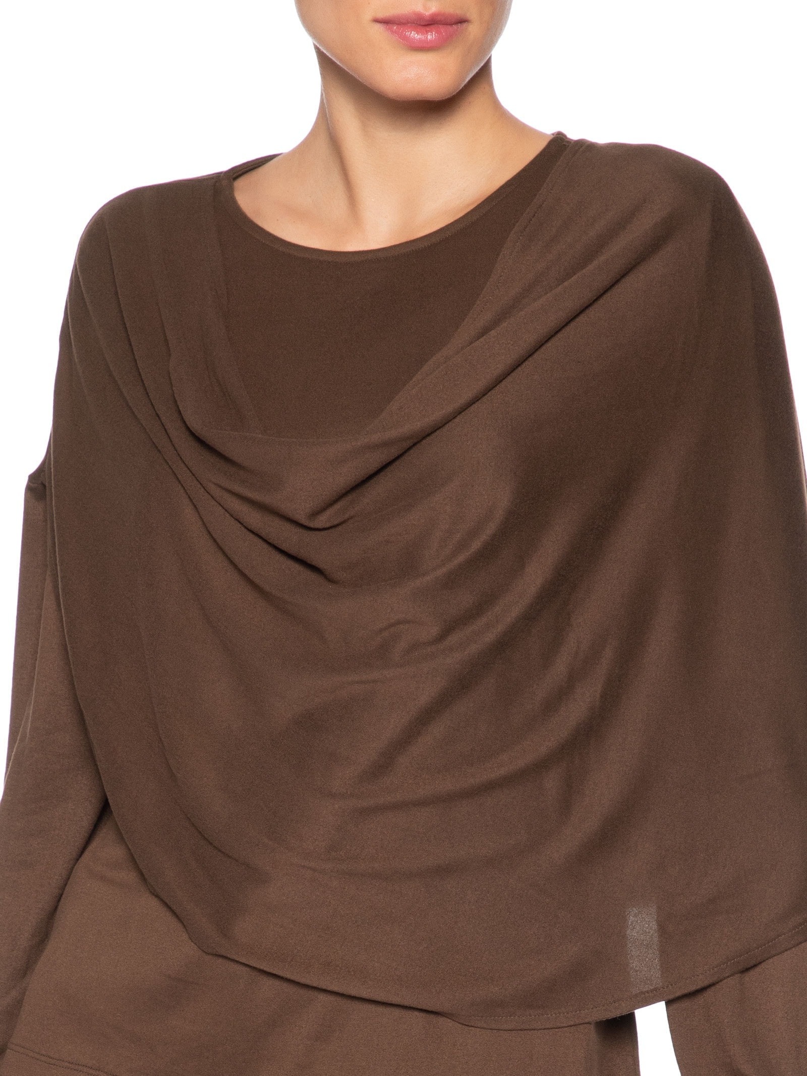 Blusa Feminina Dara Manga Longa Marrom Le Lis