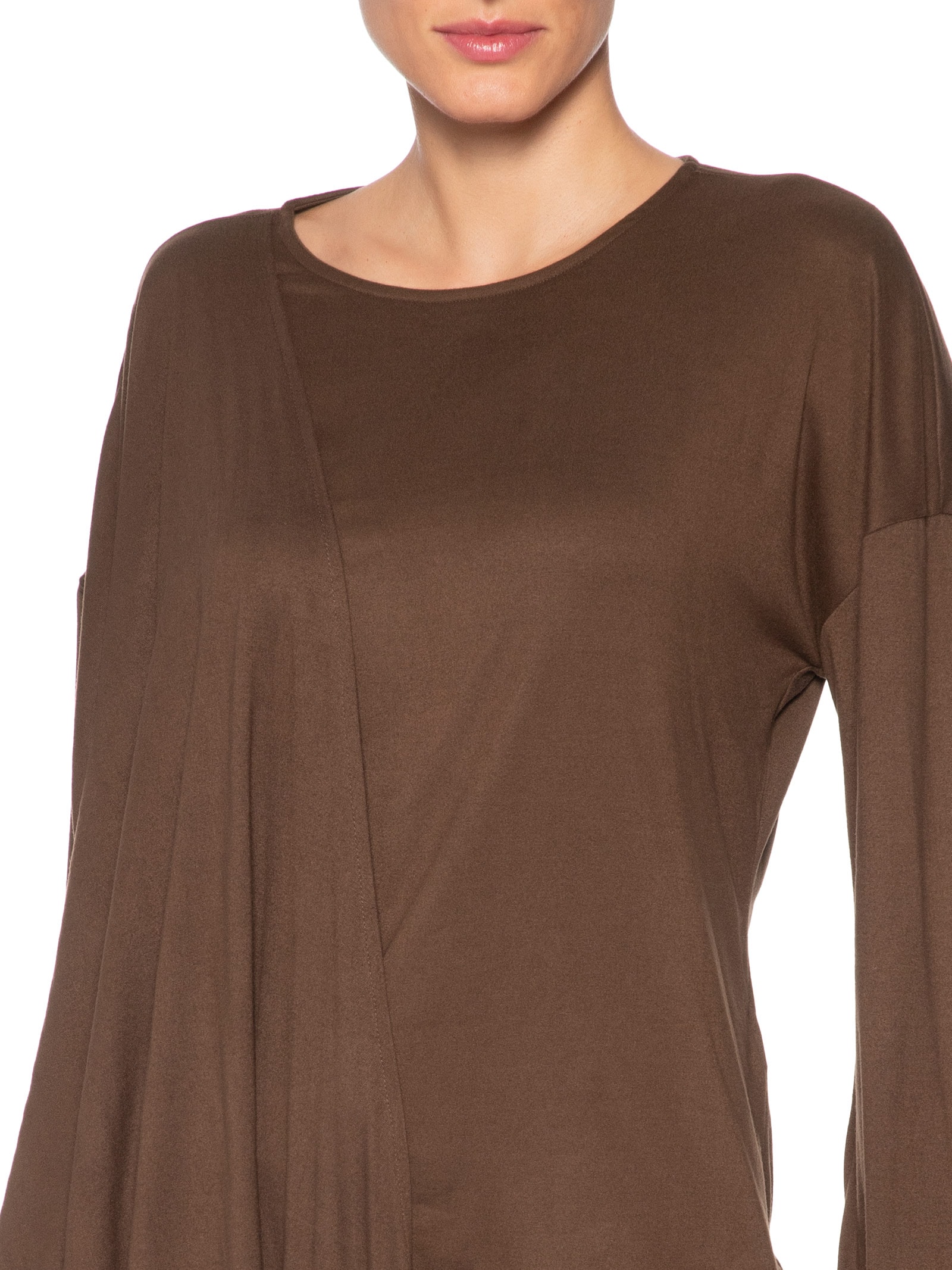 Blusa Feminina Dara Manga Longa Marrom Le Lis