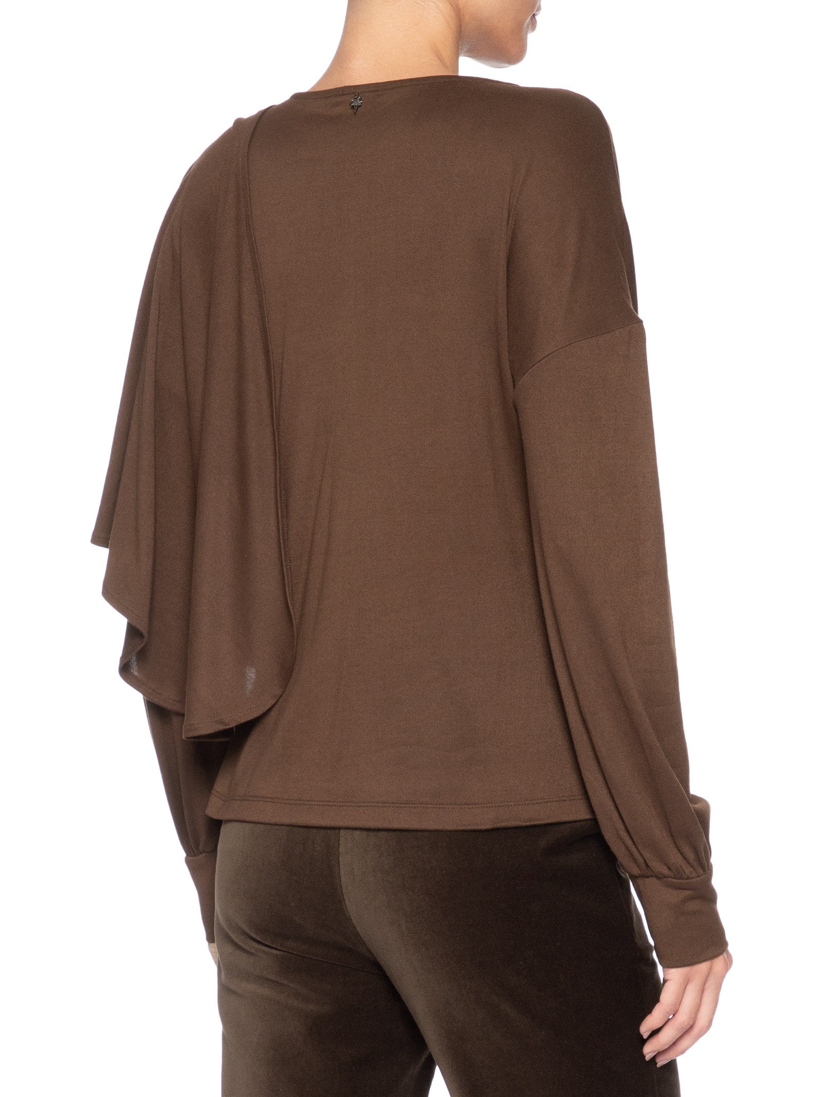 Blusa Feminina Dara Manga Longa Marrom Le Lis