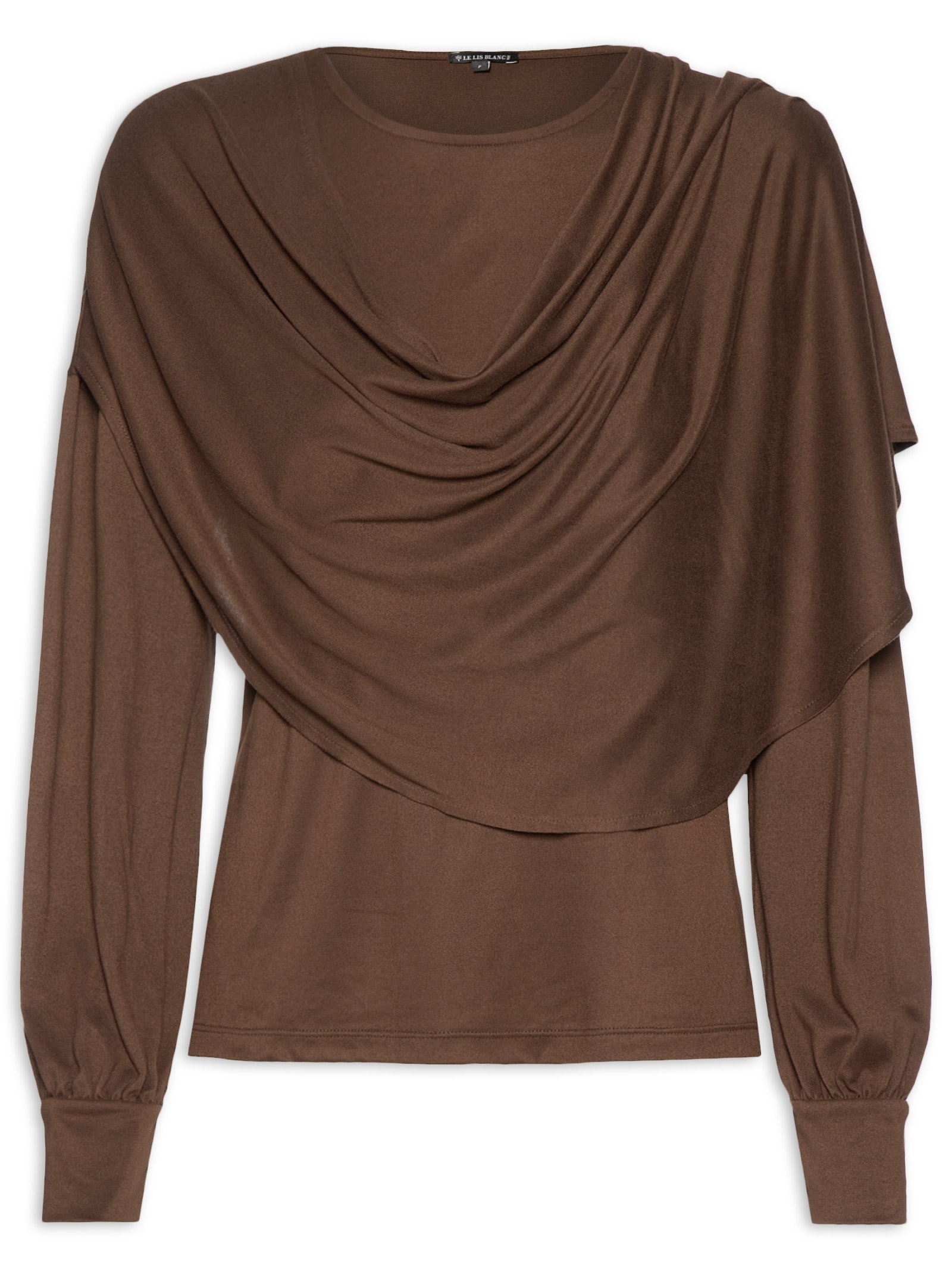 Blusa Feminina Dara Manga Longa Marrom Le Lis