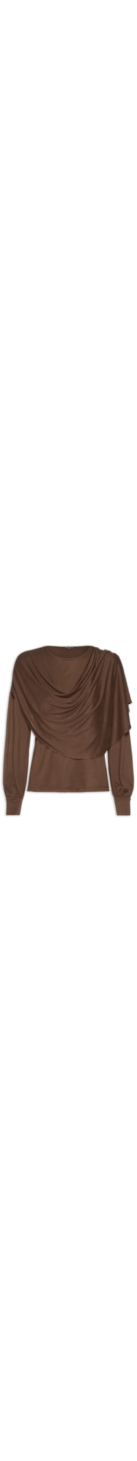 Blusa Feminina Dara Manga Longa - Marrom