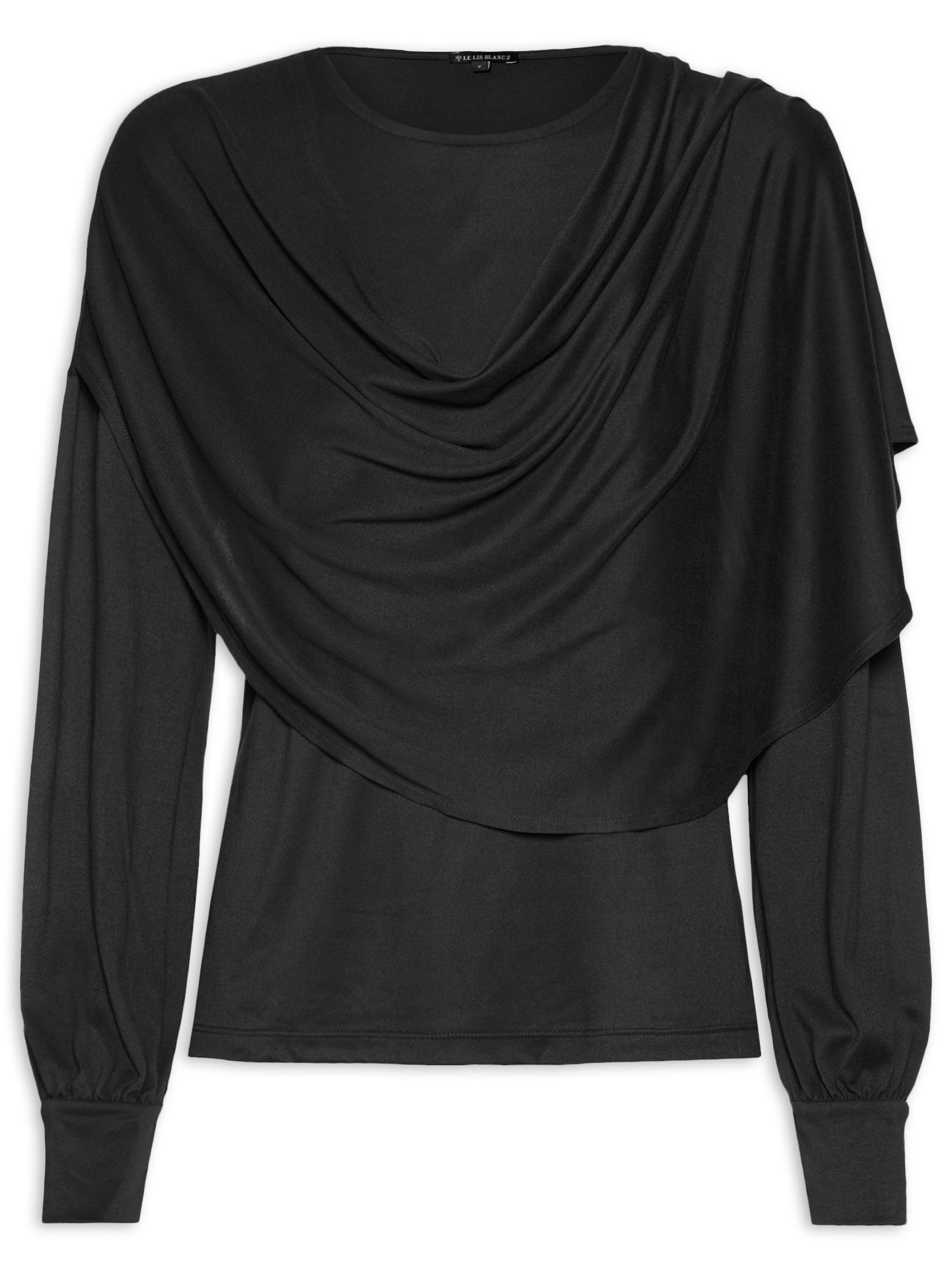 Blusa Feminina Dara Manga Longa Preto Le Lis